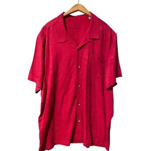 TOMMY BAHAMA PINK SILK TROPICAL BUTTON UP SHIRT MENS SZ XXXL 3XL